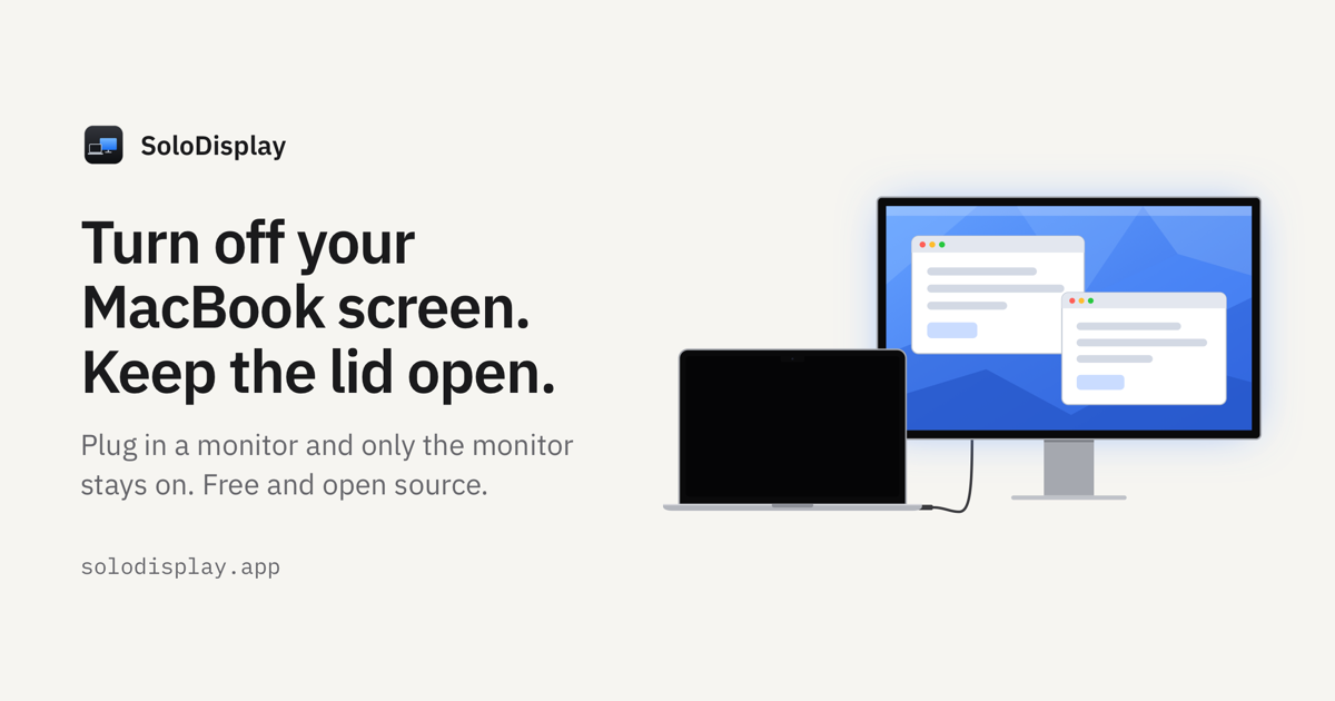 Turn Off MacBook Screen with External Monitor | SoloDisplay